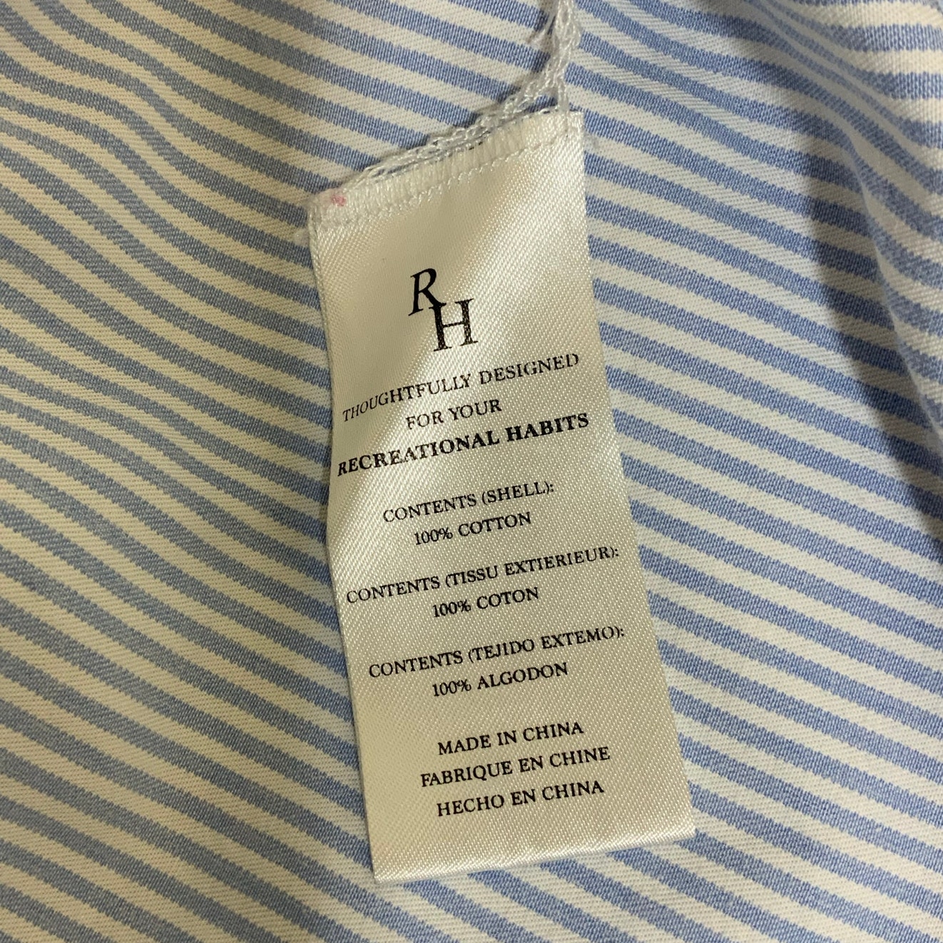 Recreational Habits Martha Shirt Oversize Blue Stripe Women's Size Xl Nwt — image 7 of 7